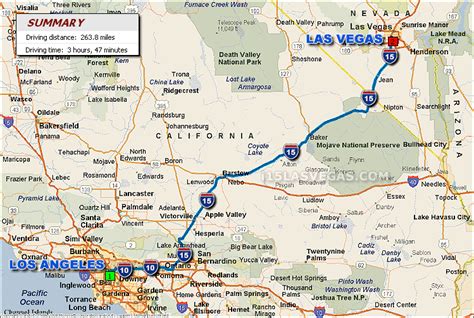 las vegas to la map.